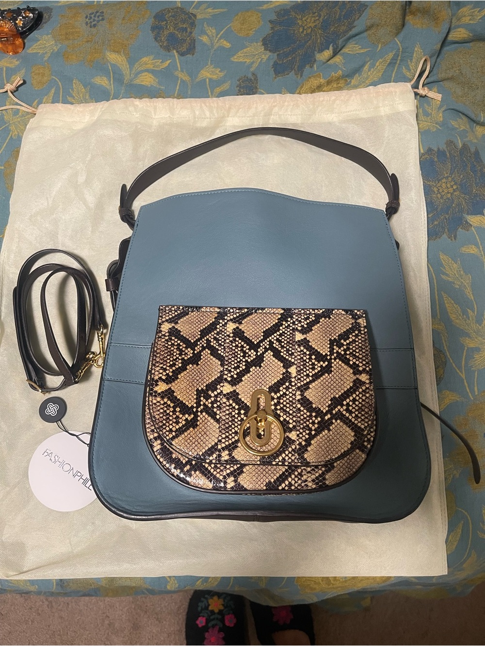 Mulberry Amberley Hobo shoulder bag with python leather convertible bag